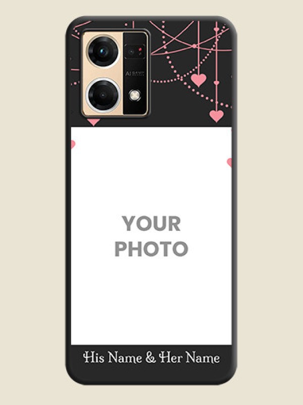 Custom Pink Love Hangings with Text on Space Black Custom Soft Matte Back Cover - Oppo F21 Pro 4G - alternate view