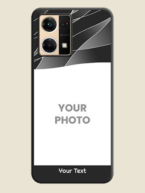 Custom Mixed Wave Lines on Photo on Space Black Soft Matte Mobile Cover - Oppo F21 Pro 4G - alternate view