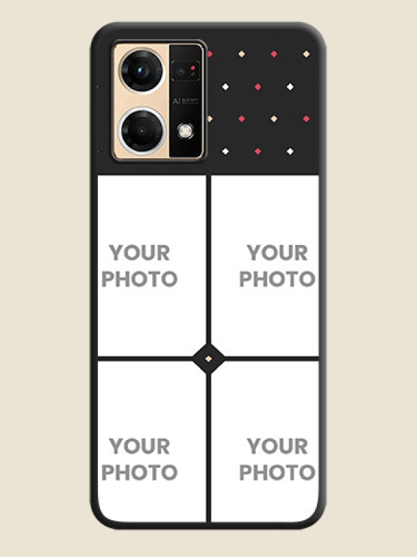 Custom Multicolor Dotted Pattern with 4 Image Holder on Space Black Custom Soft Matte Phone Cases - Oppo F21 Pro 4G - alternate view