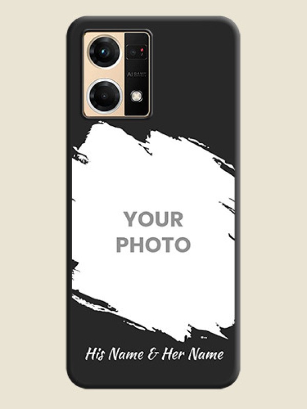 Custom Grunge Brush Strokes on Photo on Space Black Soft Matte Back Cover - Oppo F21 Pro 4G - alternate view