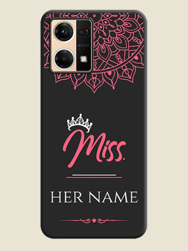 Custom Mrs Name with Floral Design on Space Black Personalized Soft Matte Phone Covers - Oppo F21 Pro 4G - alternate view