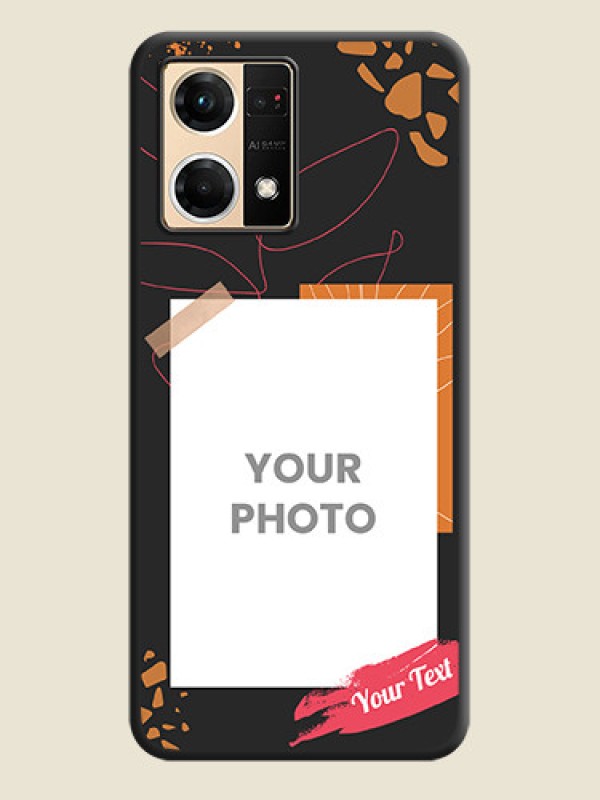 Custom Orange Photo Frame on Space Black Custom Soft Matte Phone Back Cover - Oppo F21 Pro 4G - alternate view
