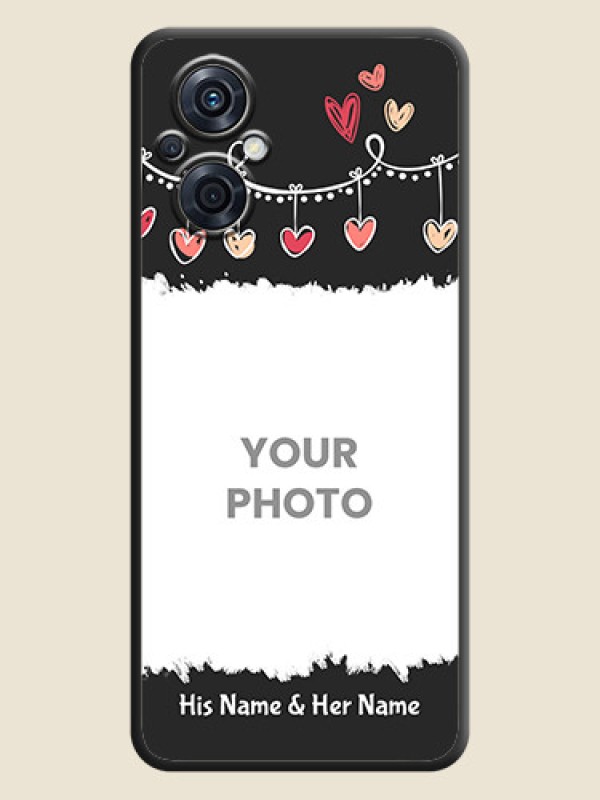 Custom Pink Love Hangings with Name on Space Black Custom Soft Matte Phone Cases - Oppo F21 Pro 5G - alternate view