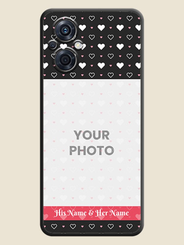 Custom White Color Love Symbols with Text Design on Photo on Space Black Soft Matte Phone Cover - Oppo F21 Pro 5G - alternate view