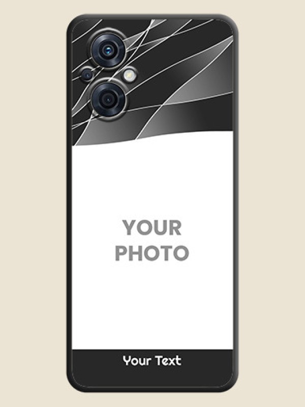 Custom Mixed Wave Lines on Photo on Space Black Soft Matte Mobile Cover - Oppo F21 Pro 5G - alternate view