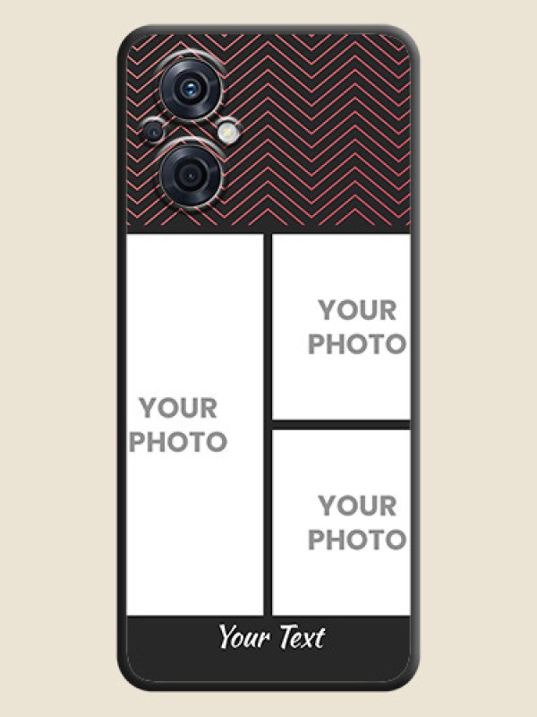 Custom Wave Pattern with 3 Image Holder on Space Black Custom Soft Matte Back Cover - Oppo F21 Pro 5G - alternate view