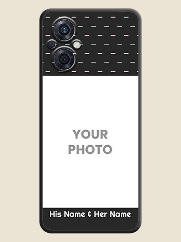 Custom Line Pattern Design with Text on Space Black Custom Soft Matte Phone Back Cover - Oppo F21 Pro 5G - alternate view