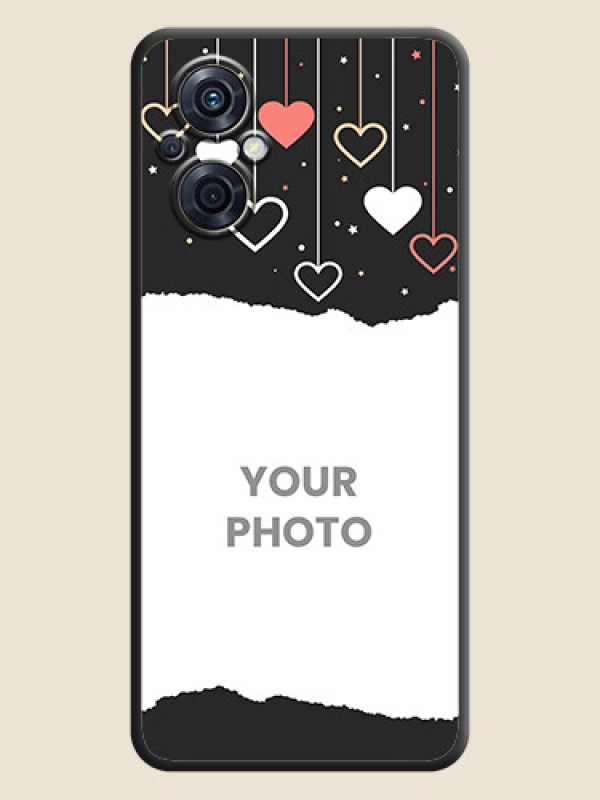 Custom Love Hangings with Splash Wave Picture on Space Black Custom Soft Matte Phone Back Cover - Oppo F21s Pro 5G - alternate view