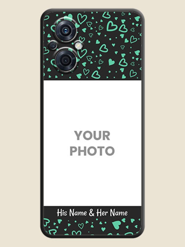 Custom Sea Green Indefinite Love Pattern on Photo on Space Black Soft Matte Mobile Cover - Oppo F21s Pro 5G - alternate view