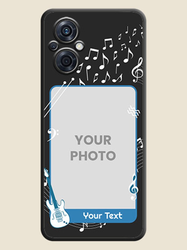 Custom Musical Theme Design with Text on Photo on Space Black Soft Matte Mobile Case - Oppo F21s Pro 5G - alternate view