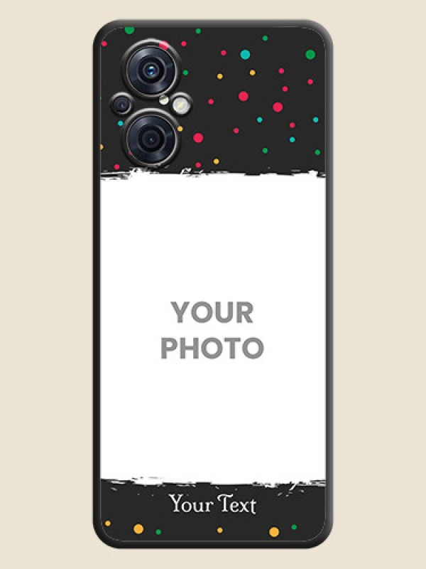 Custom Multicolor Dotted Pattern with Text on Space Black Custom Soft Matte Phone Back Cover - Oppo F21s Pro 5G - alternate view