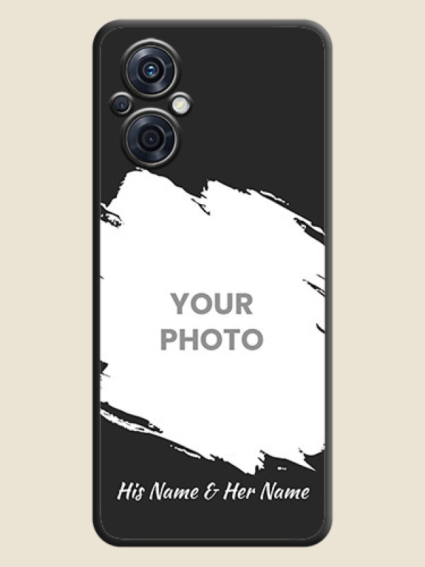 Custom Grunge Brush Strokes on Photo on Space Black Soft Matte Back Cover - Oppo F21s Pro 5G - alternate view