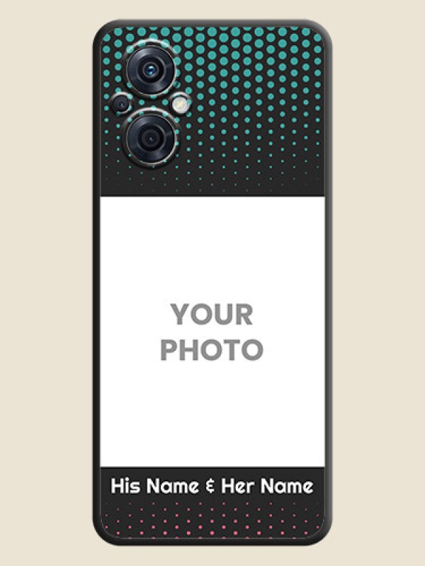 Custom Faded Dots with Grunge Photo Frame and Text on Space Black Custom Soft Matte Phone Cases - Oppo F21s Pro 5G - alternate view