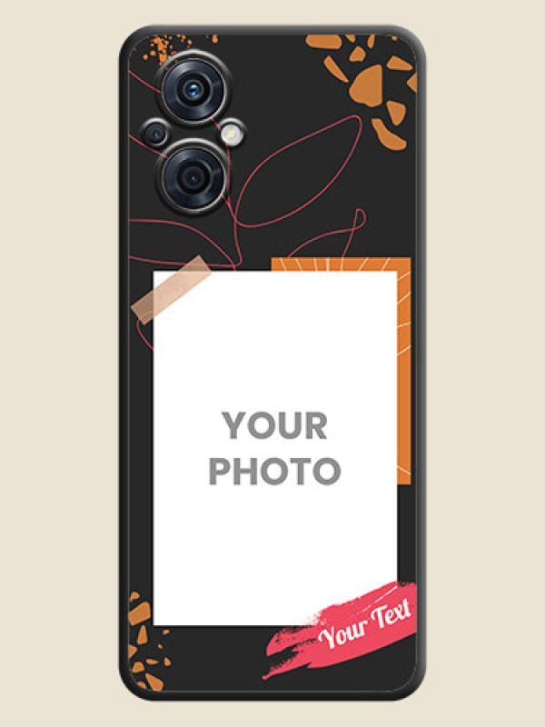 Custom Orange Photo Frame on Space Black Custom Soft Matte Phone Back Cover - Oppo F21s Pro 5G - alternate view