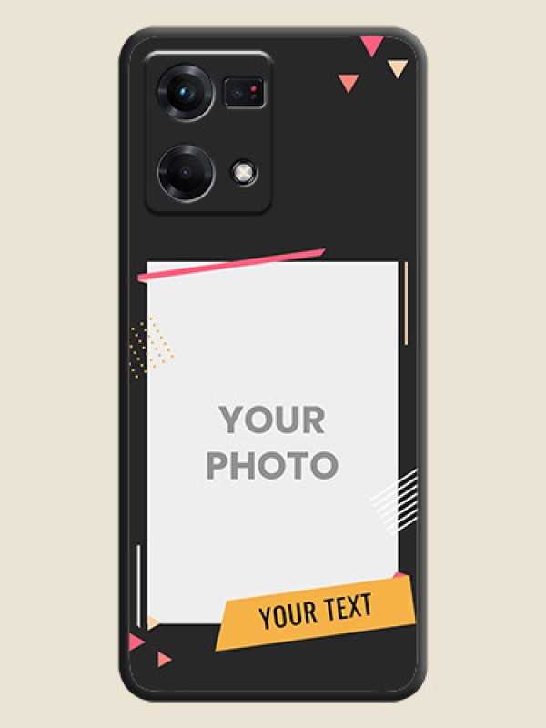 Custom Photo Frame with Triangle Small Dots on Photo on Space Black Soft Matte Back Cover - Oppo F21s Pro - alternate view