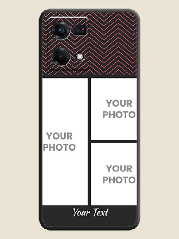 Custom Wave Pattern with 3 Image Holder on Space Black Custom Soft Matte Back Cover - Oppo F21s Pro - alternate view