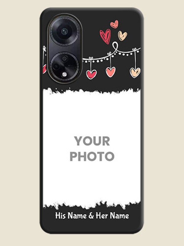 Custom Pink Love Hangings with Name on Space Black Custom Soft Matte Phone Cases - Oppo F23 5G - alternate view