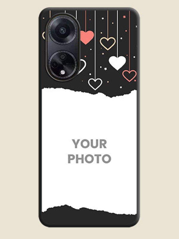 Custom Love Hangings with Splash Wave Picture on Space Black Custom Soft Matte Phone Back Cover - Oppo F23 5G - alternate view
