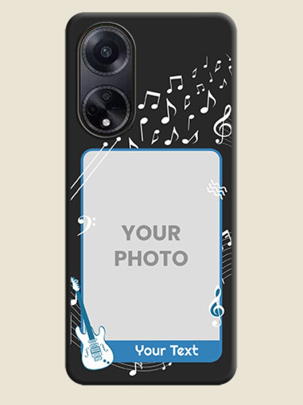 Custom Musical Theme Design with Text - Photo on Space Black Soft Matte Mobile Case - Oppo F23 5G - alternate view