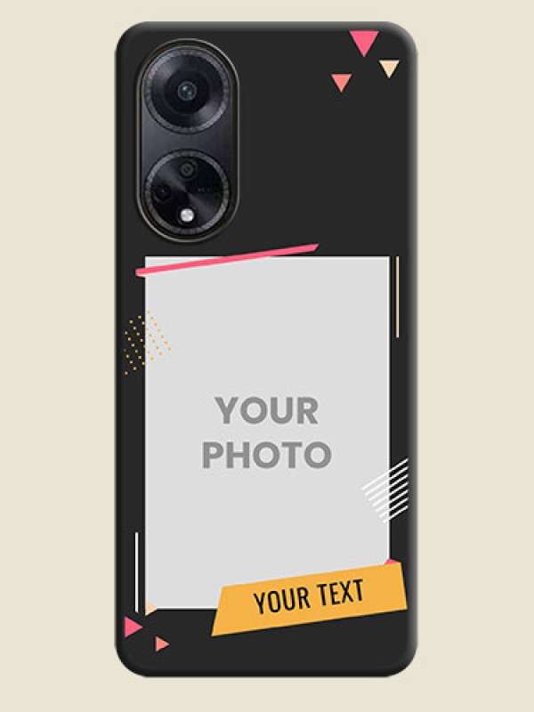 Custom Photo Frame with Triangle Small Dots - Photo on Space Black Soft Matte Back Cover - Oppo F23 5G - alternate view