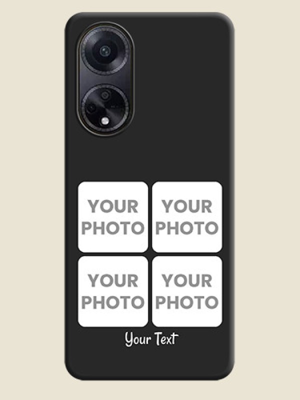 Custom Floral Art with 6 Image Holder - Photo on Space Black Soft Matte Mobile Case - Oppo F23 5G - alternate view