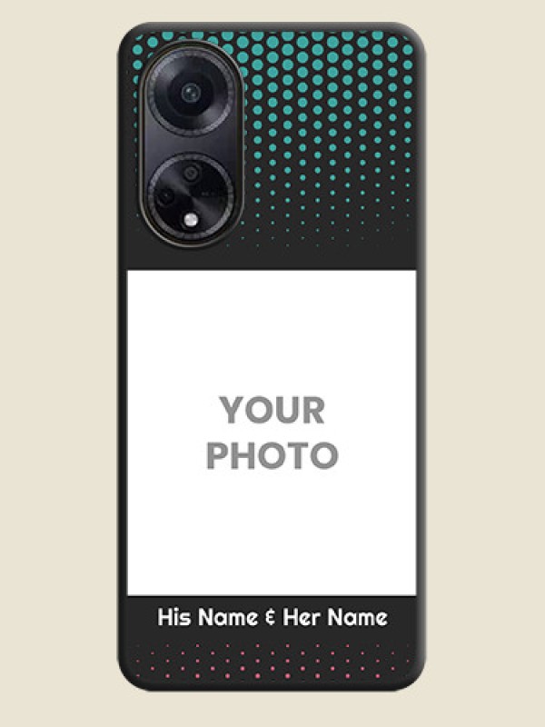 Custom Faded Dots with Grunge Photo Frame and Text on Space Black Custom Soft Matte Phone Cases - Oppo F23 5G - alternate view