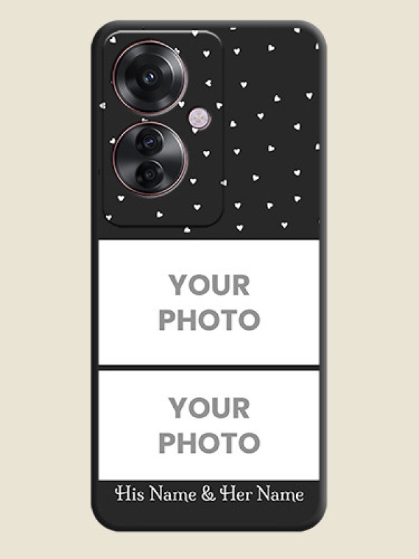 Custom Miniature Love Symbols with Name On Space Black Custom Soft Matte Mobile Back Cover - Oppo F25 Pro 5G - alternate view