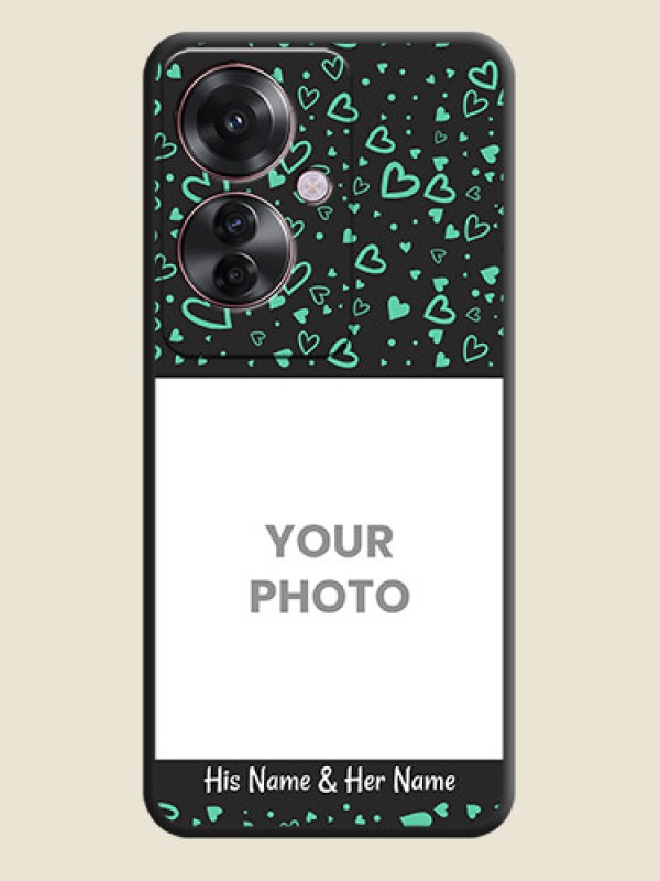 Custom Sea Green Indefinite Love Pattern on Photo On Space Black Custom Soft Matte Mobile Back Cover - Oppo F25 Pro 5G - alternate view