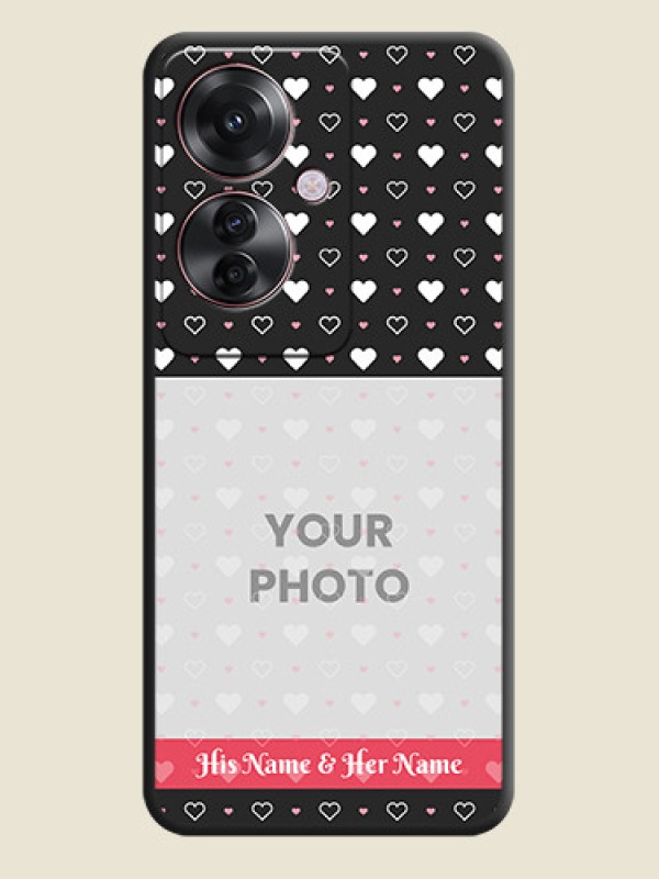 Custom White Color Love Symbols with Text Design on Photo On Space Black Custom Soft Matte Mobile Back Cover - Oppo F25 Pro 5G - alternate view