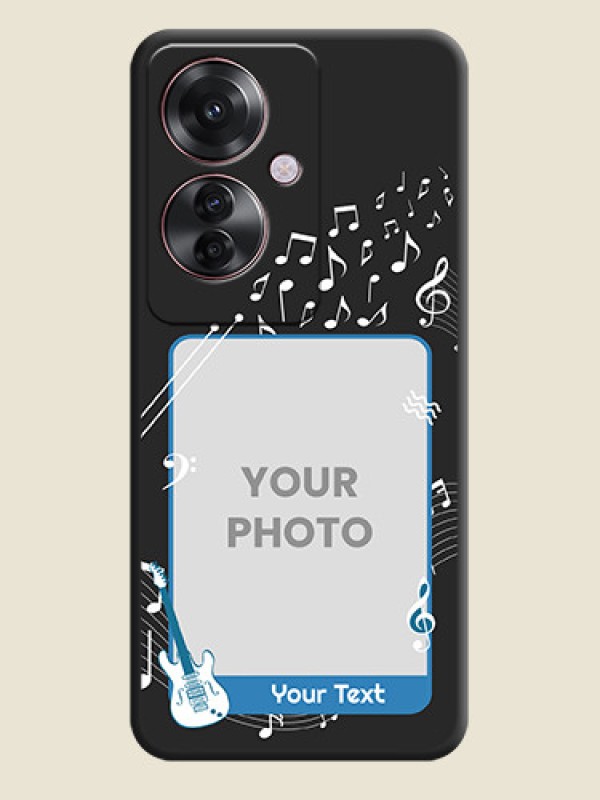 Custom Musical Theme Design with Text on Photo On Space Black Custom Soft Matte Mobile Back Cover - Oppo F25 Pro 5G - alternate view