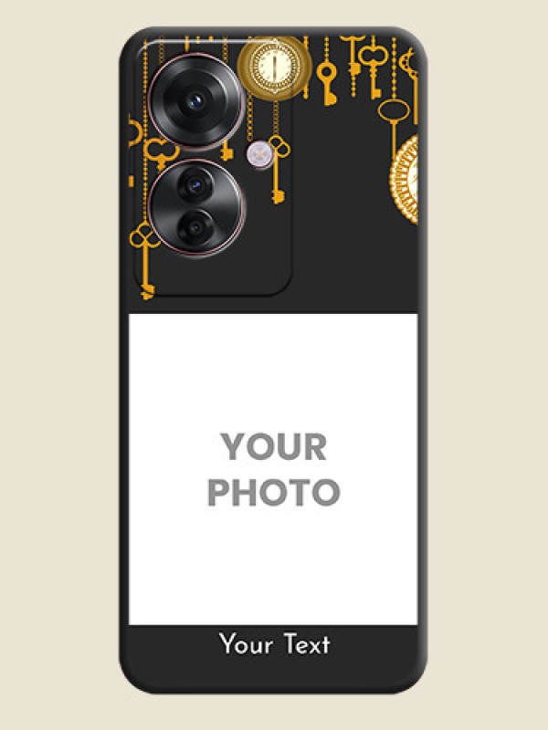 Custom Decorative Design with Text On Space Black Custom Soft Matte Mobile Back Cover - Oppo F25 Pro 5G - alternate view