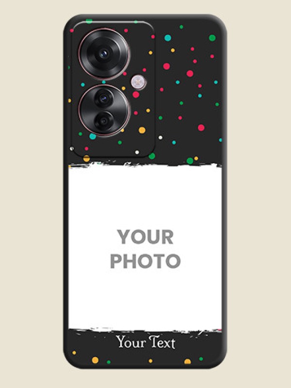 Custom Multicolor Dotted Pattern with Text On Space Black Custom Soft Matte Mobile Back Cover - Oppo F25 Pro 5G - alternate view