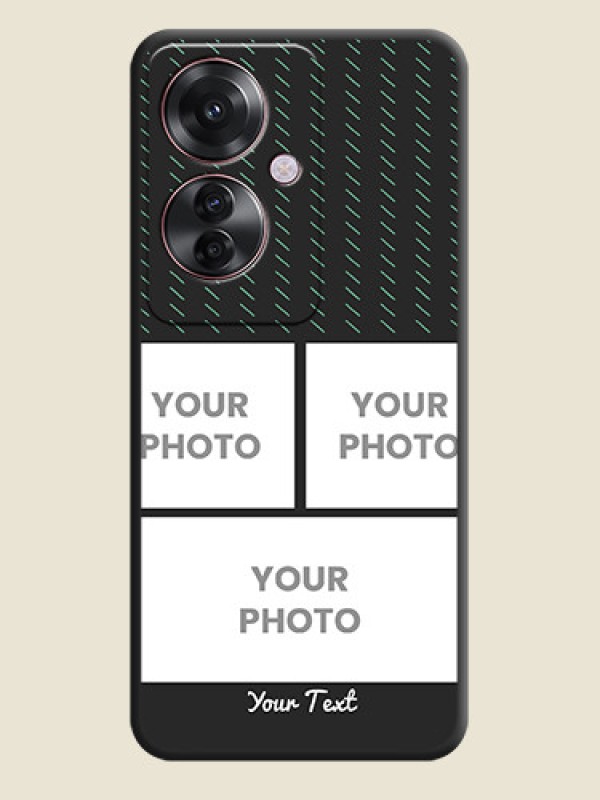 Custom Cross Dotted Pattern with 2 Image Holder On Space Black Custom Soft Matte Mobile Back Cover - Oppo F25 Pro 5G - alternate view
