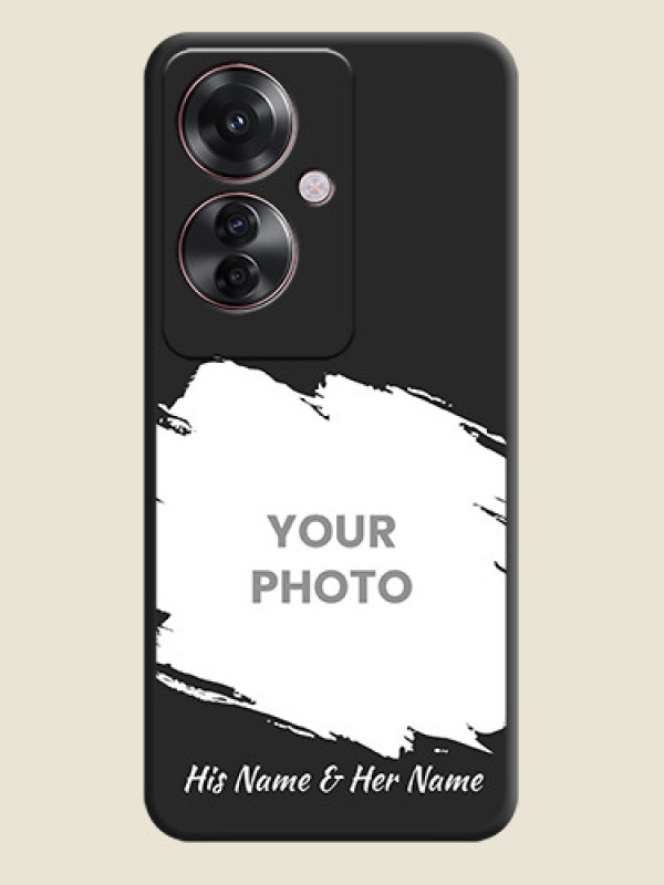 Custom Grunge Brush Strokes on Photo On Space Black Custom Soft Matte Mobile Back Cover - Oppo F25 Pro 5G - alternate view