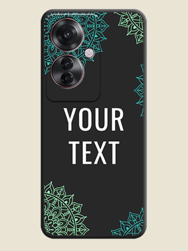 Custom Your Name with Floral Design On Space Black Custom Soft Matte Mobile Back Cover - Oppo F25 Pro 5G - alternate view