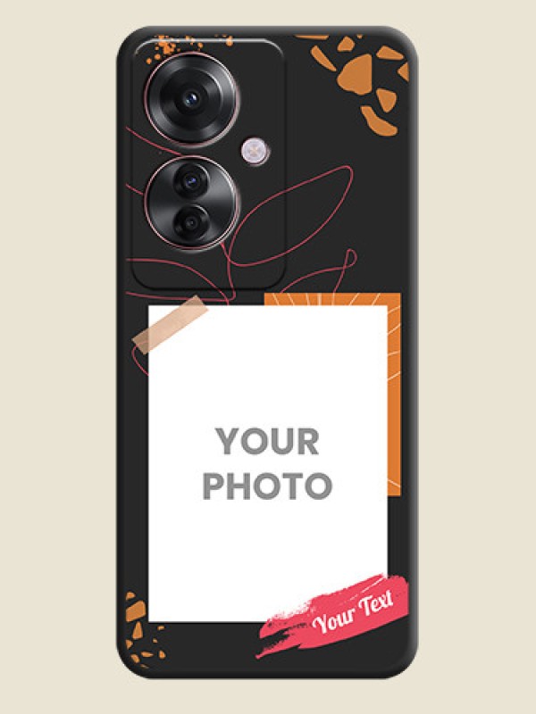 Custom Orange Photo Frame On Space Black Custom Soft Matte Mobile Back Cover - Oppo F25 Pro 5G - alternate view