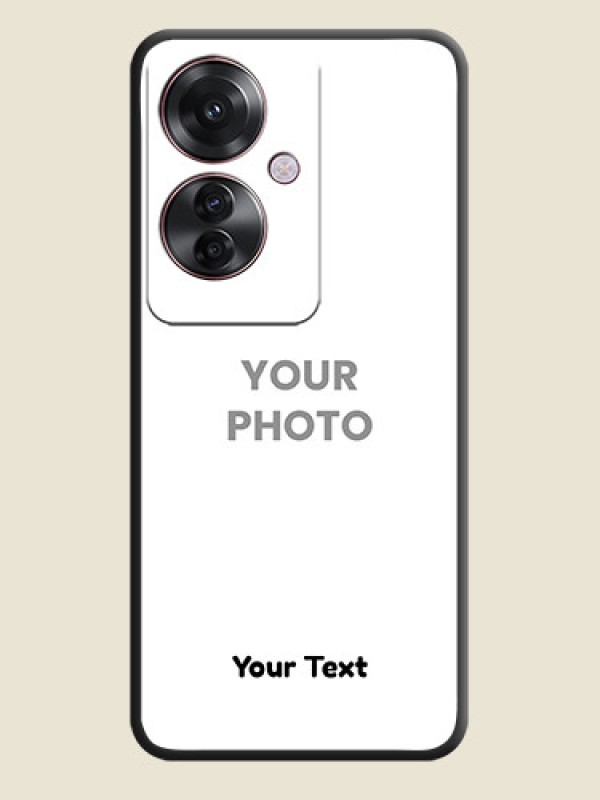 Custom Full Single Pic Upload With Text On Space Black Custom Soft Matte Mobile Back Cover - Oppo F25 Pro 5G - alternate view