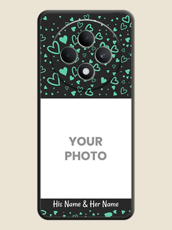 Custom Sea Green Indefinite Love Pattern on Photo On Space Black Custom Soft Matte Mobile Back Cover - Oppo F27 5G - alternate view