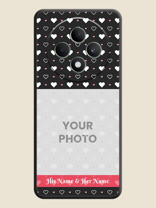 Custom White Color Love Symbols with Text Design on Photo On Space Black Custom Soft Matte Mobile Back Cover - Oppo F27 5G - alternate view