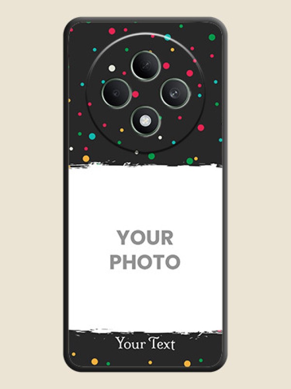 Custom Multicolor Dotted Pattern with Text On Space Black Custom Soft Matte Mobile Back Cover - Oppo F27 5G - alternate view