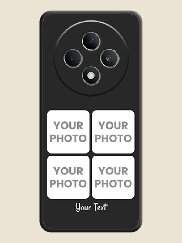 Custom Floral Art with 6 Image Holder on Photo On Space Black Custom Soft Matte Mobile Back Cover - Oppo F27 5G - alternate view