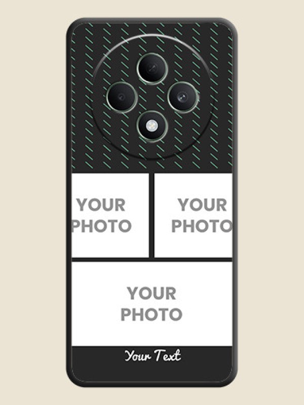 Custom Cross Dotted Pattern with 2 Image Holder On Space Black Custom Soft Matte Mobile Back Cover - Oppo F27 5G - alternate view