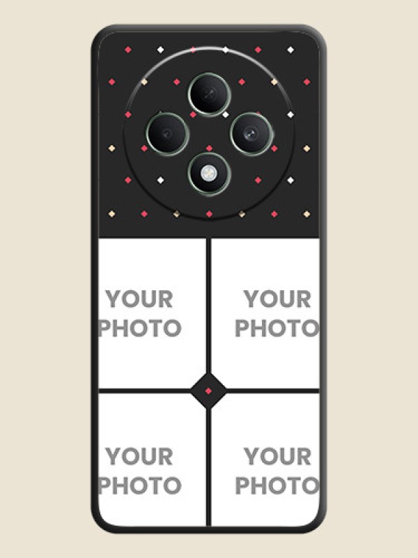 Custom Multicolor Dotted Pattern with 4 Image Holder On Space Black Custom Soft Matte Mobile Back Cover - Oppo F27 5G - alternate view