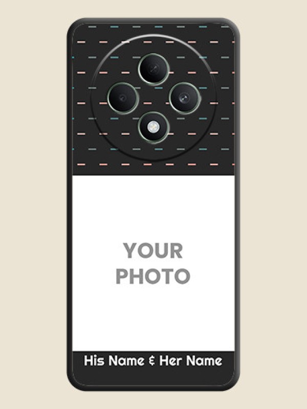 Custom Line Pattern Design with Text On Space Black Custom Soft Matte Mobile Back Cover - Oppo F27 5G - alternate view