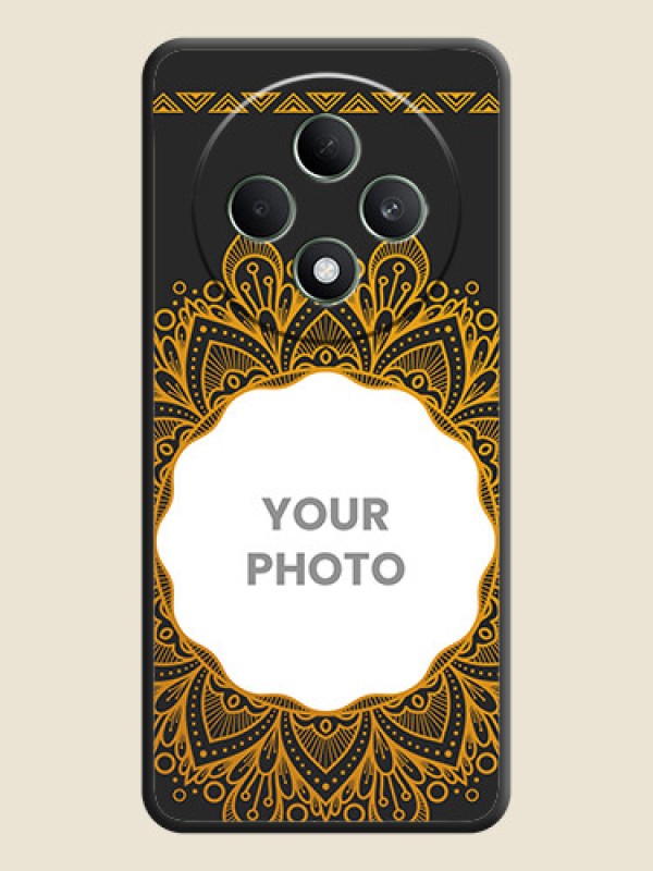 Custom Round Image with Floral Design On Space Black Custom Soft Matte Mobile Back Cover - Oppo F27 5G - alternate view
