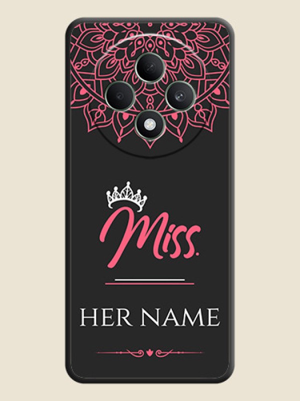 Custom Mrs Name with Floral Design On Space Black Custom Soft Matte Mobile Back Cover - Oppo F27 5G - alternate view