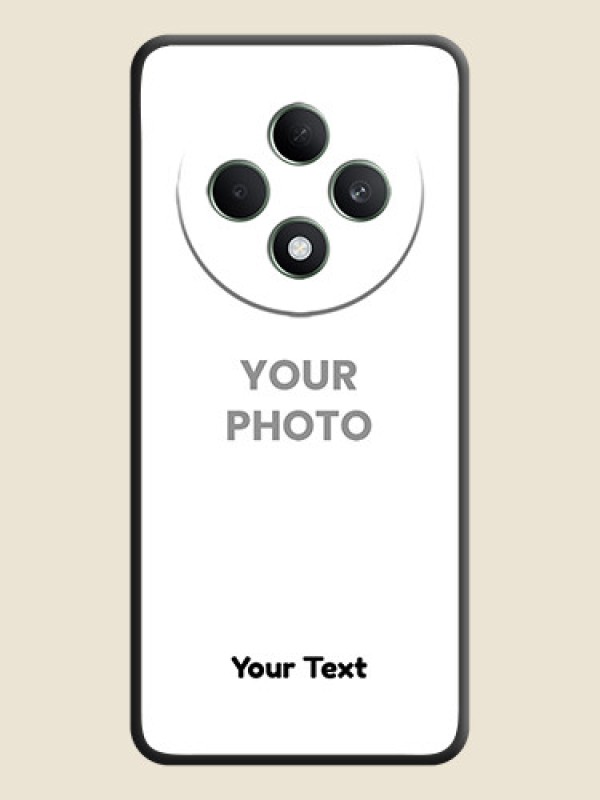 Custom Full Single Pic Upload With Text On Space Black Custom Soft Matte Mobile Back Cover - Oppo F27 5G - alternate view