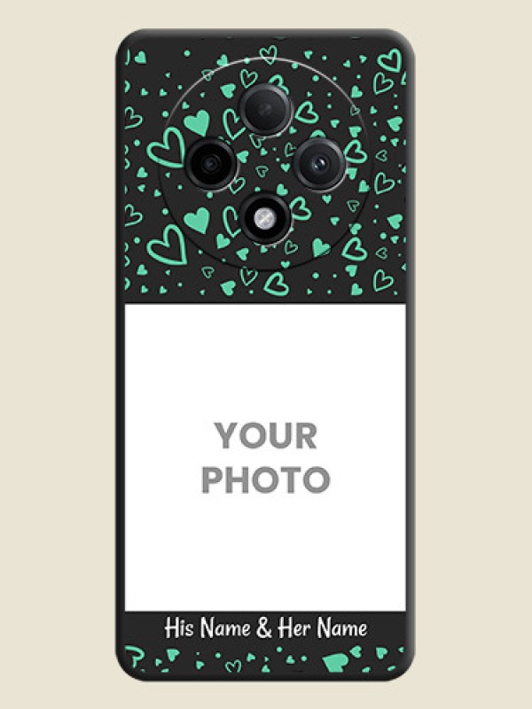 Custom Sea Green Indefinite Love Pattern on Photo On Space Black Custom Soft Matte Mobile Back Cover - Oppo F27 Pro Plus 5G - alternate view