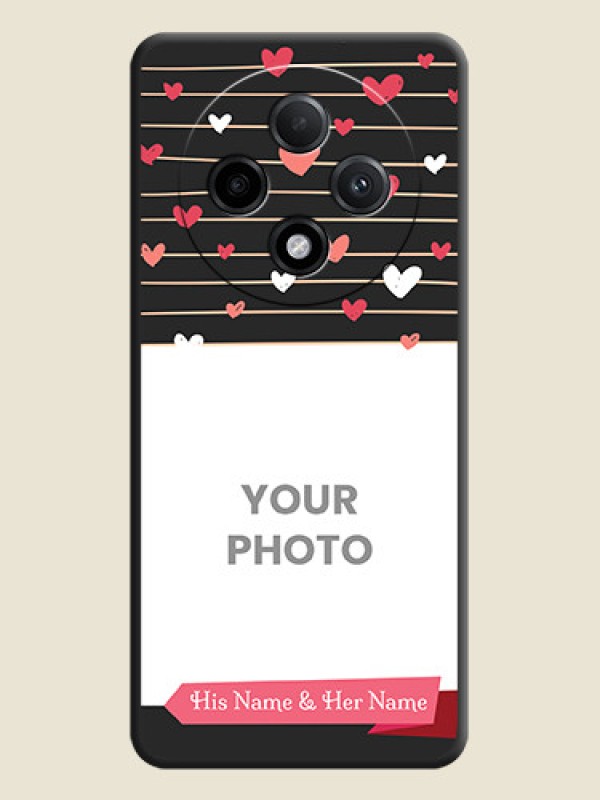 Custom Love Pattern with Name on Pink Ribbon on Photo On Space Black Custom Soft Matte Mobile Back Cover - Oppo F27 Pro Plus 5G - alternate view