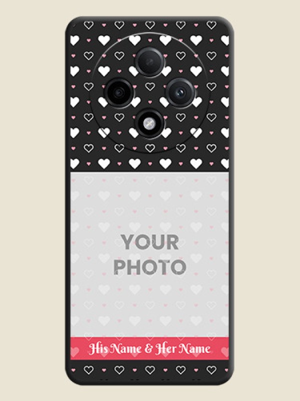Custom White Color Love Symbols with Text Design on Photo On Space Black Custom Soft Matte Mobile Back Cover - Oppo F27 Pro Plus 5G - alternate view